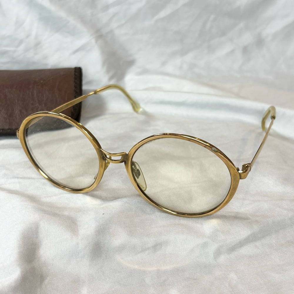 Vintage 60s 70s Riviera Gold Frame Eyeglasses Round Gold Rimmed Frames Only